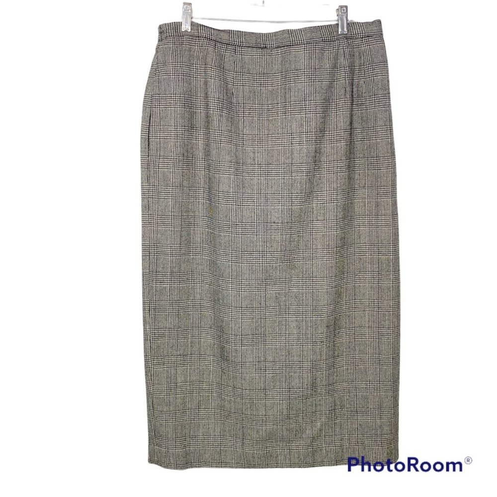 Vintage PARISIAN SIGNATURE Classic Plaid Pencil Skirt 14